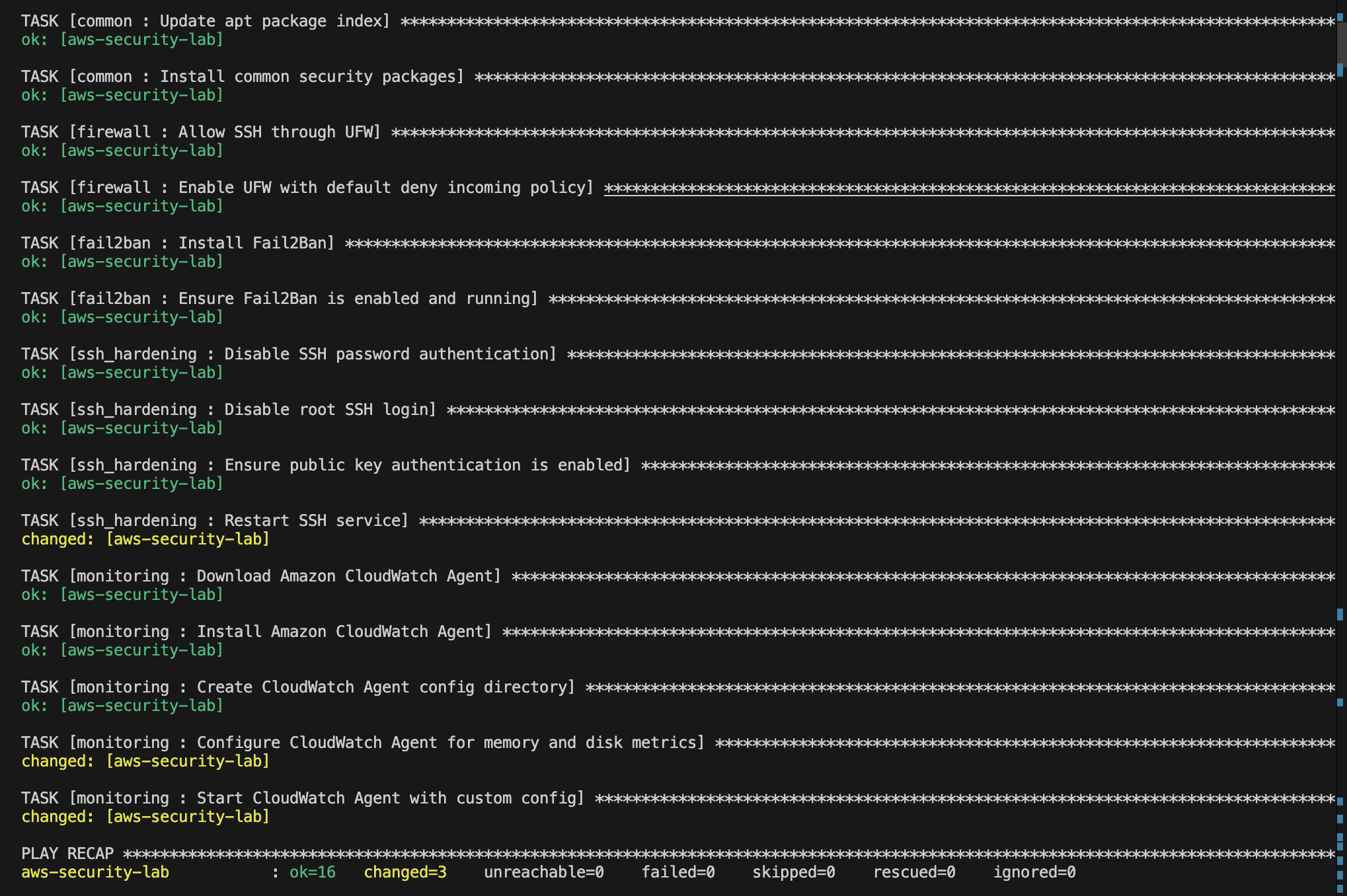 Ansible Playbook Execution