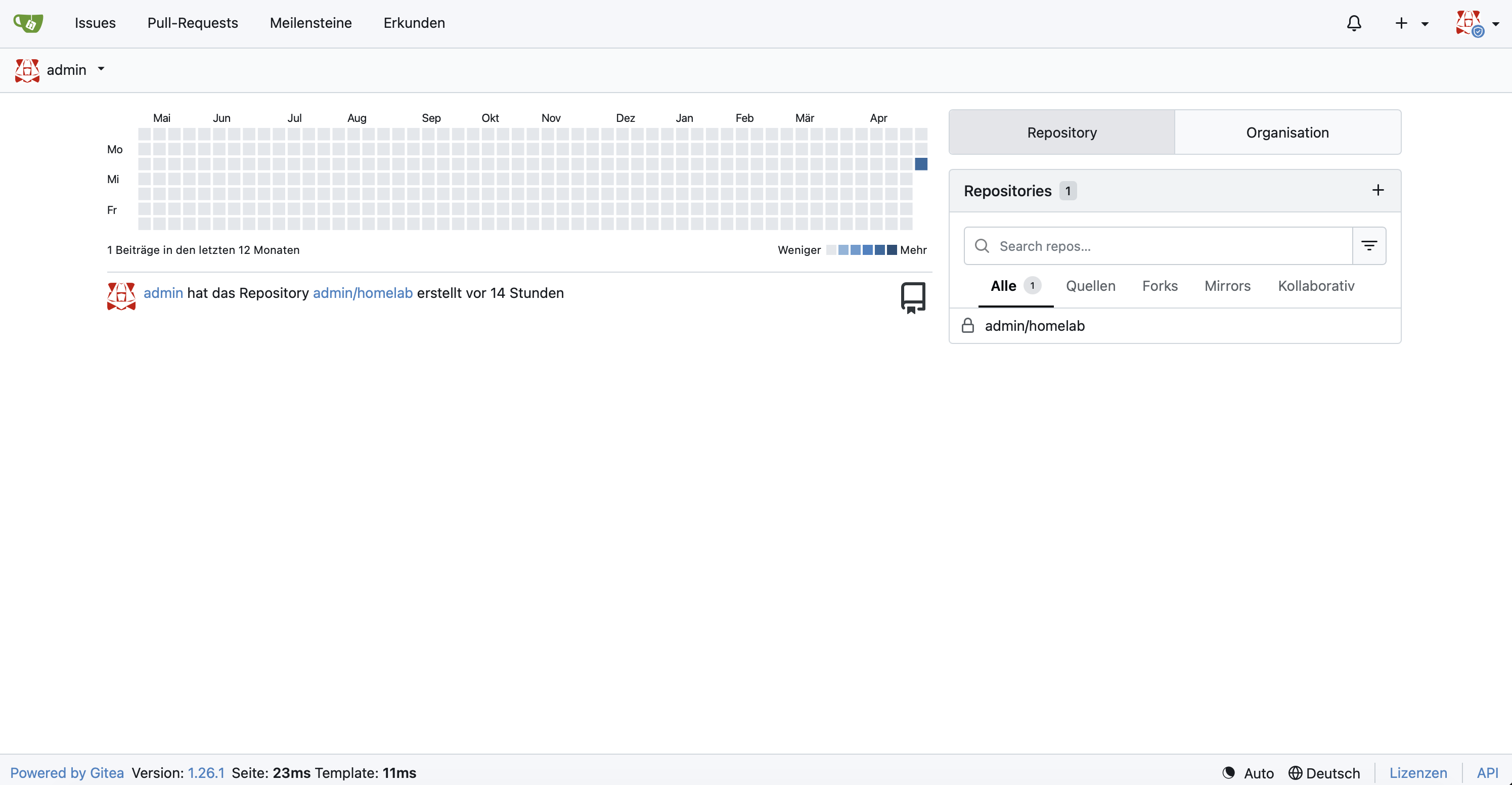 Gitea Dashboard