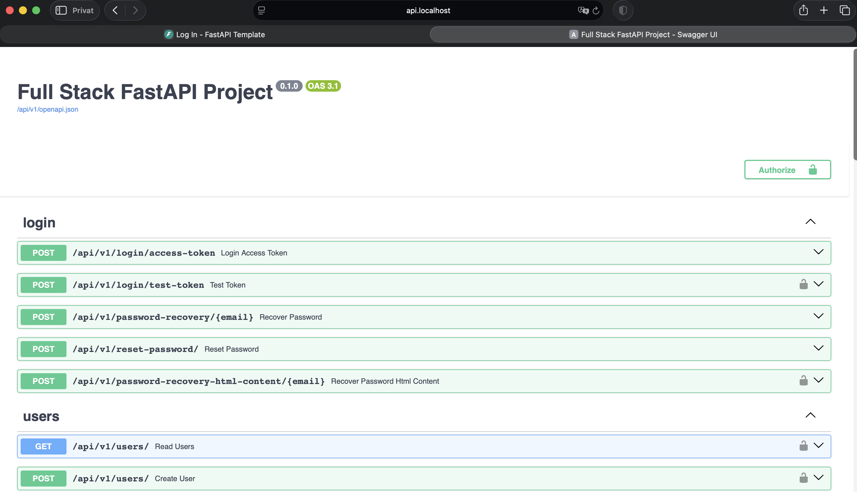 FastAPI Swagger Docs
